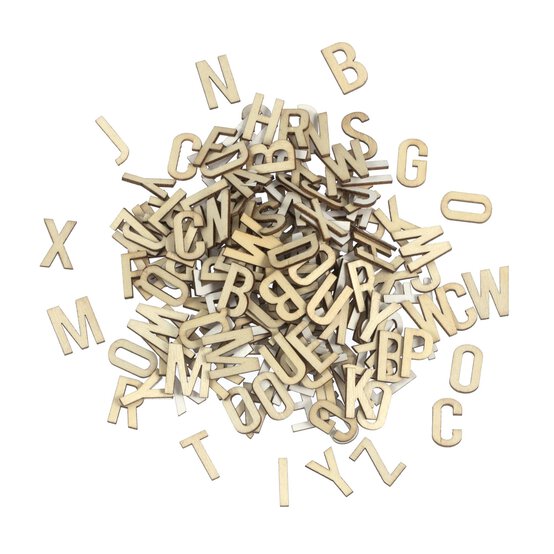 Adhesive Wooden Letters 200 Pack