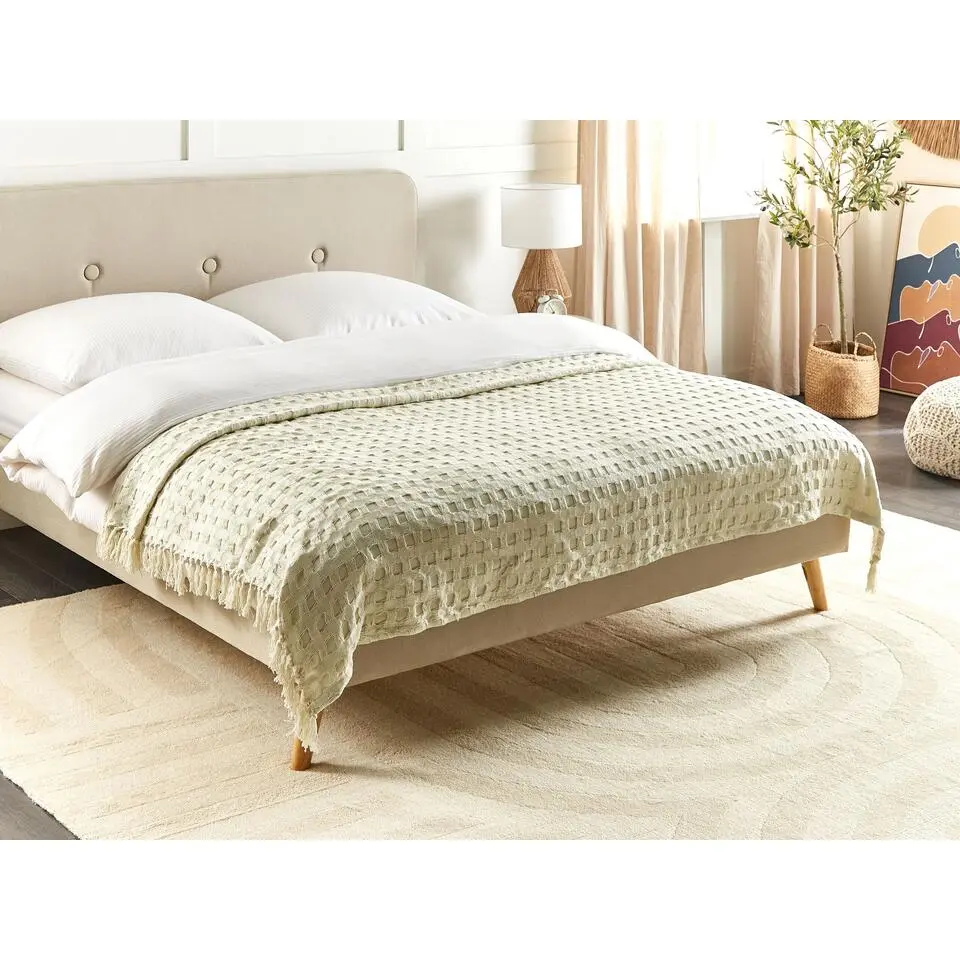 BERE - Bedsprei - Wit - 150 x 200 cm - Katoen