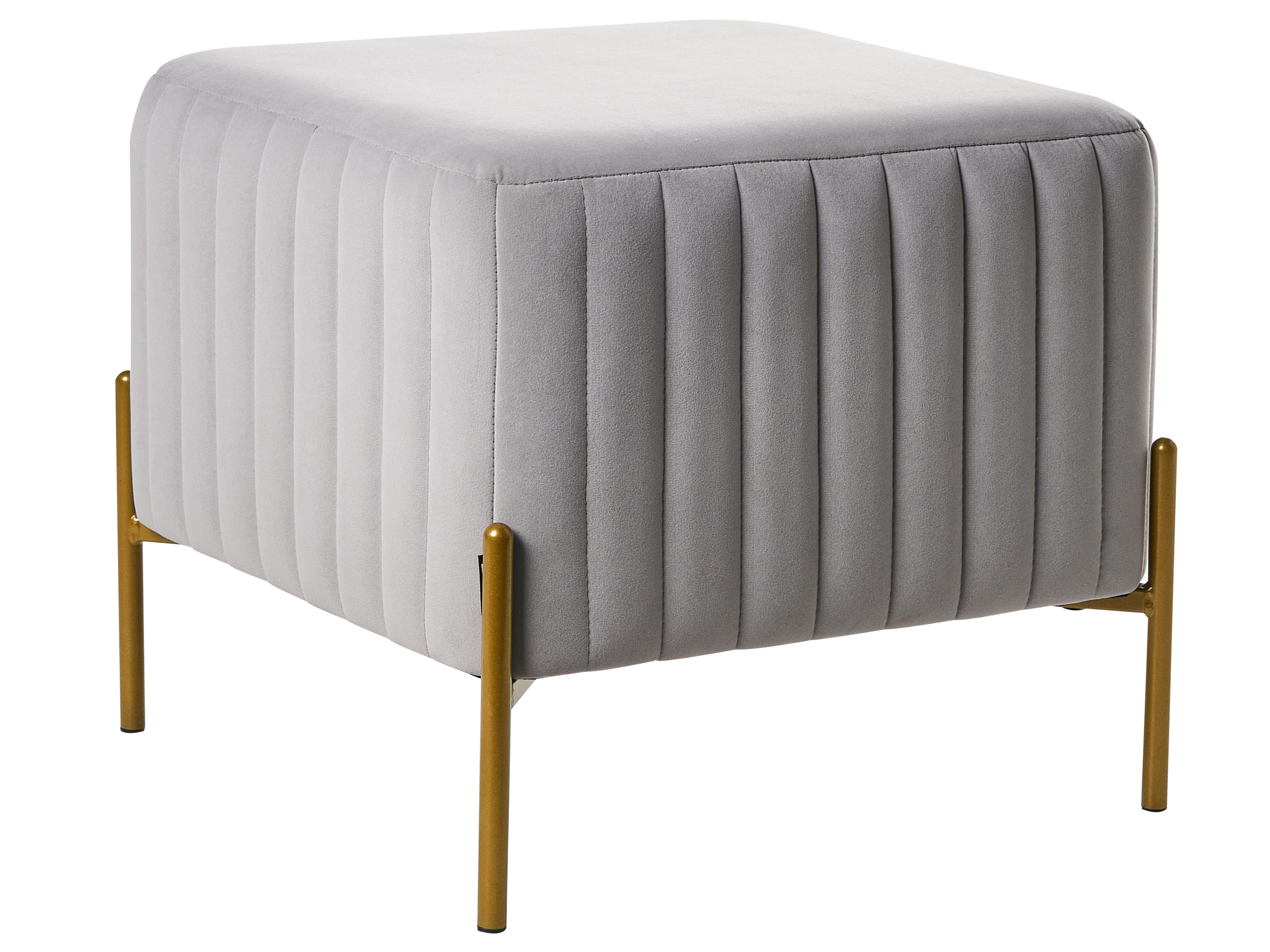 Footstool UTAH Velvet Grey