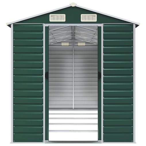 NNEVL Garden Shed Green 191x470x198 cm Galvanised Steel