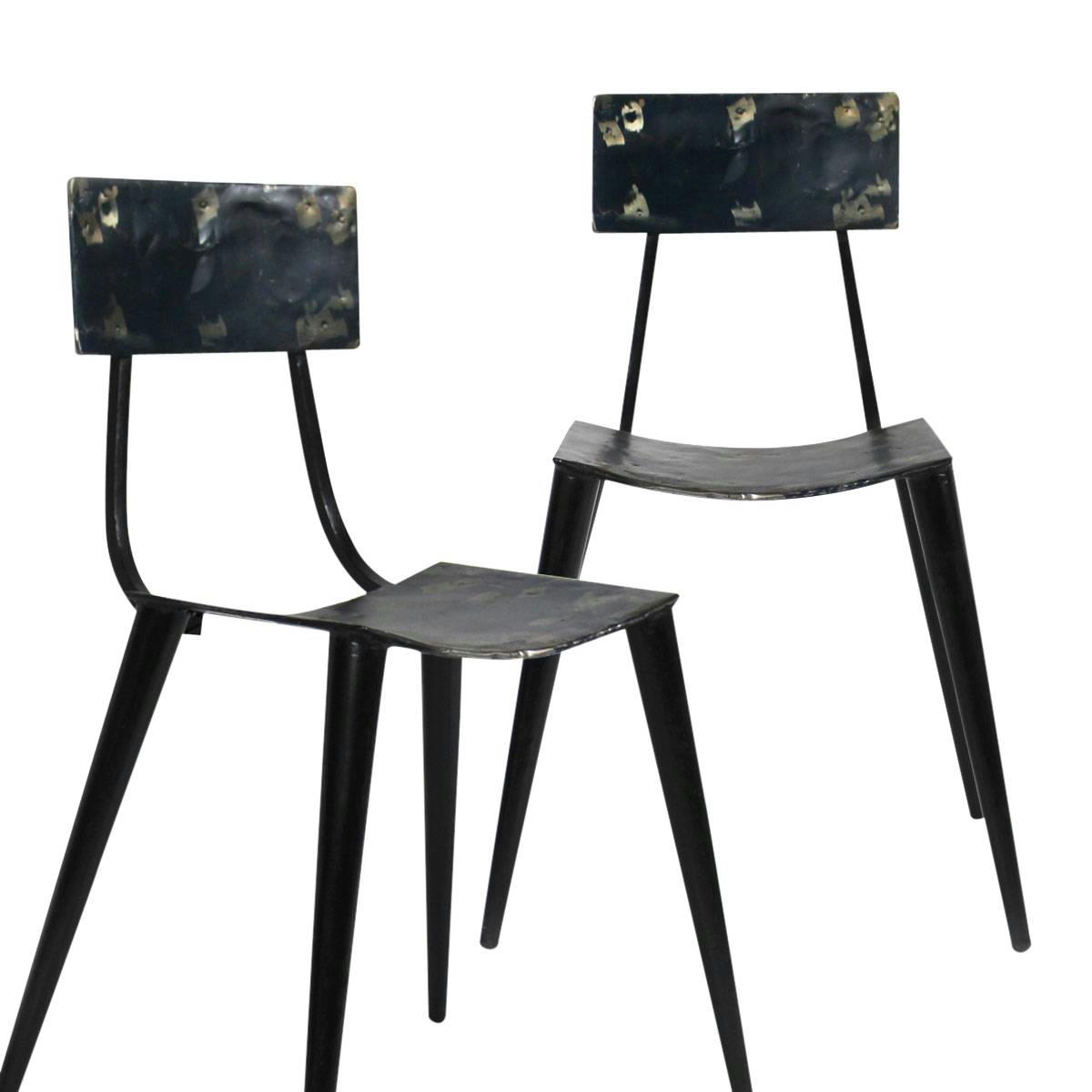 - Lot de 2 chaises en métal multicolore 53 cm