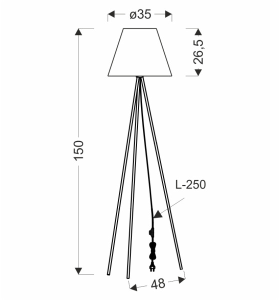 Lampa podłogowa PLATINO złoty 1x40w e27 abażur złoty