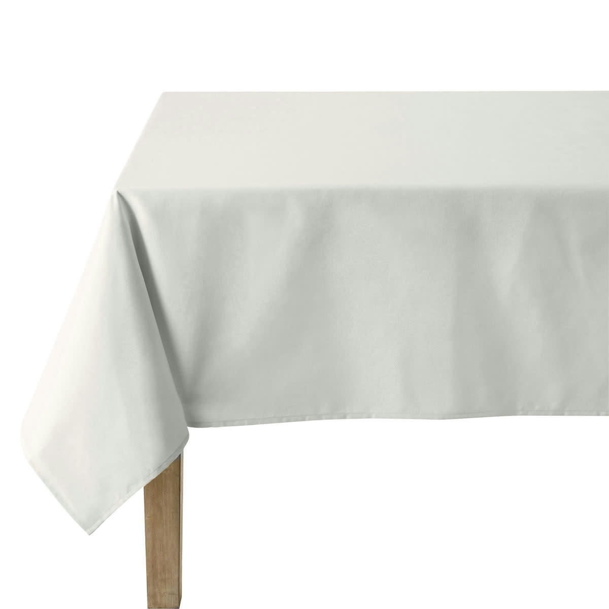 CAMBRAI - Nappe en coton traitee teflon blanc 180 x 180
