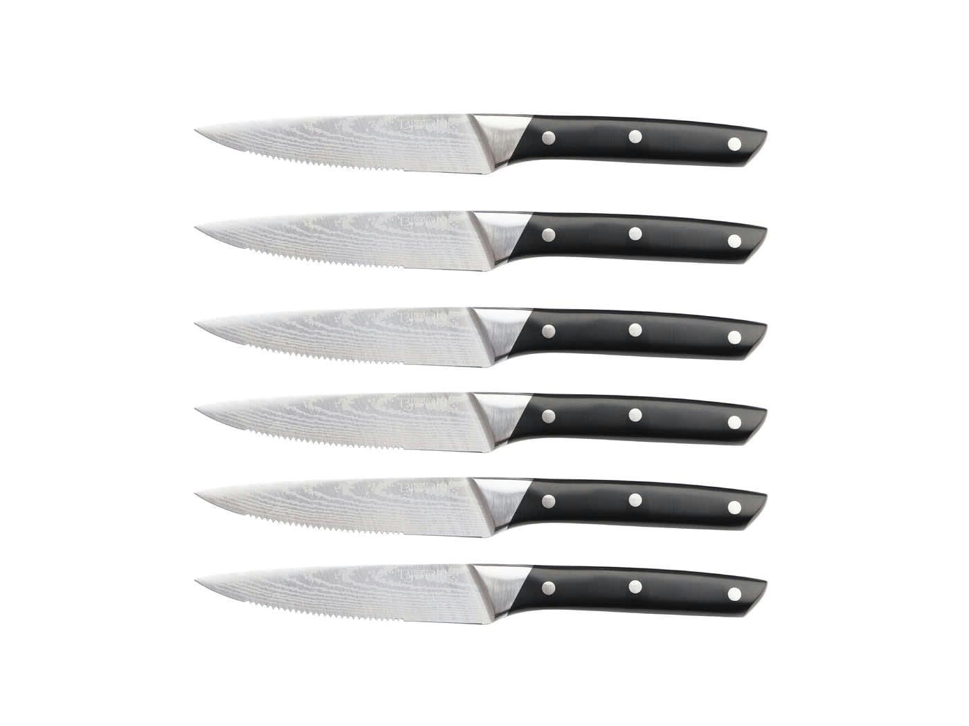 NUDE - Lot de 6 couteaux en inox noir