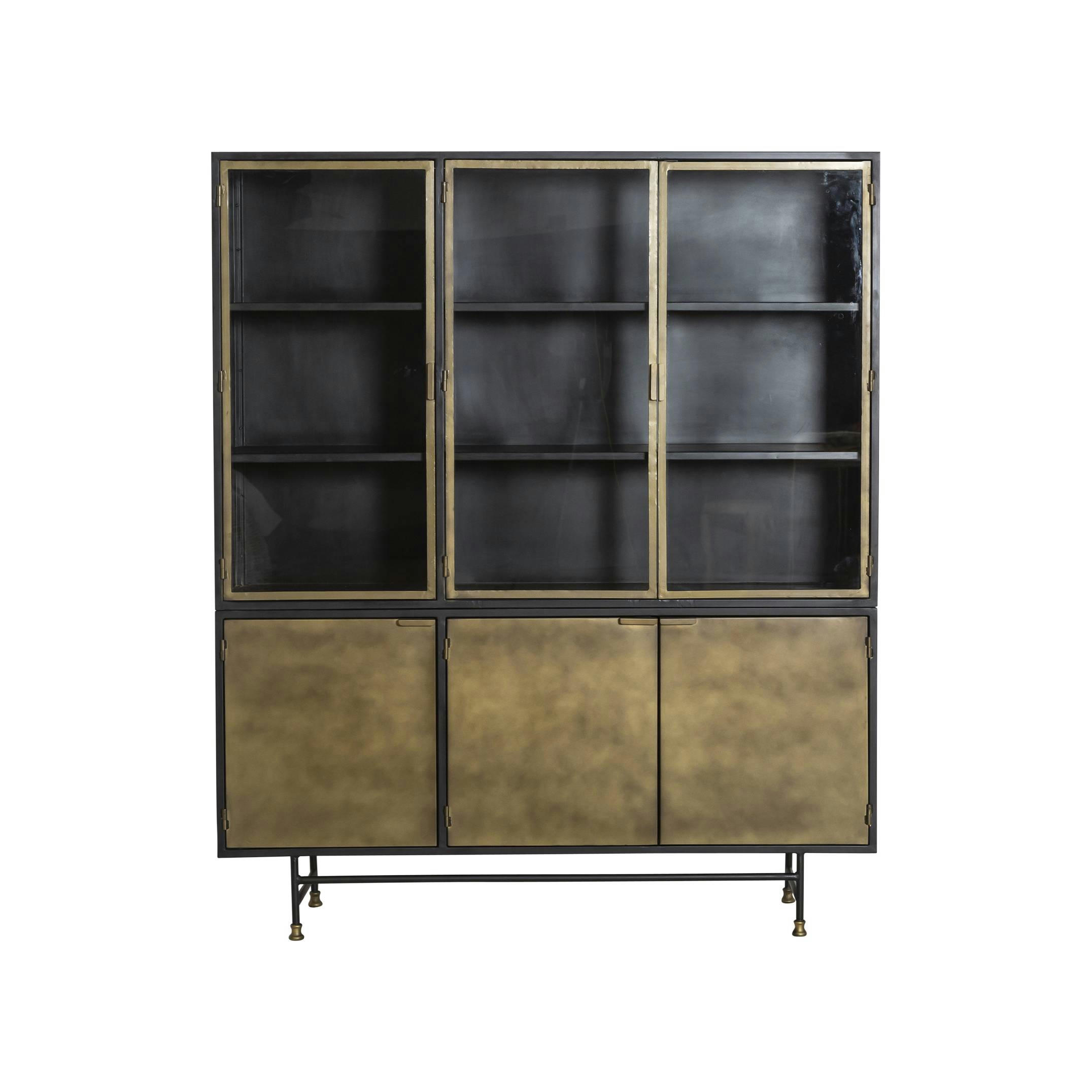 JANELLE - Vaisselier en métal doré 160 cm