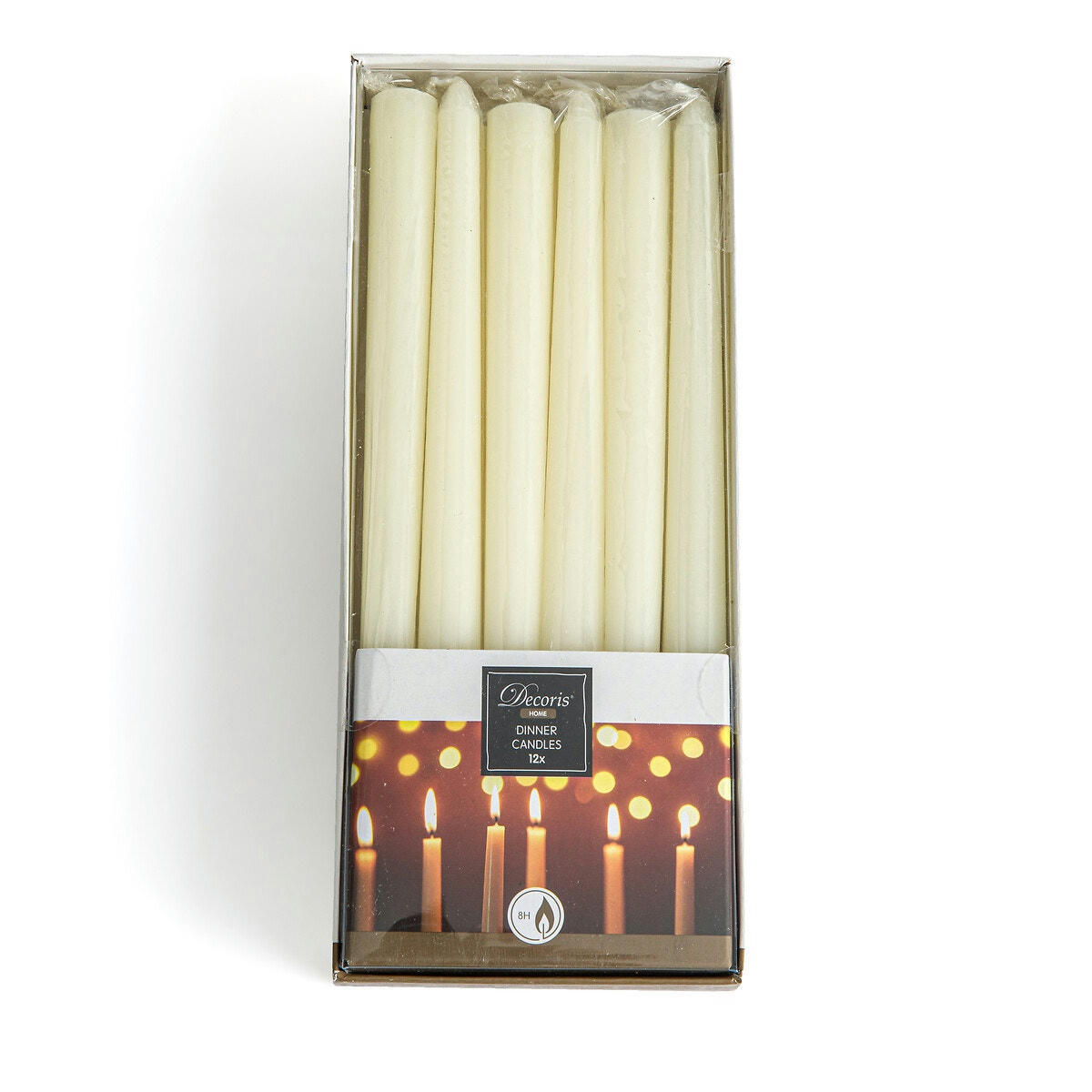 Lot de 12 bougies lisses H25 cm, Caspar