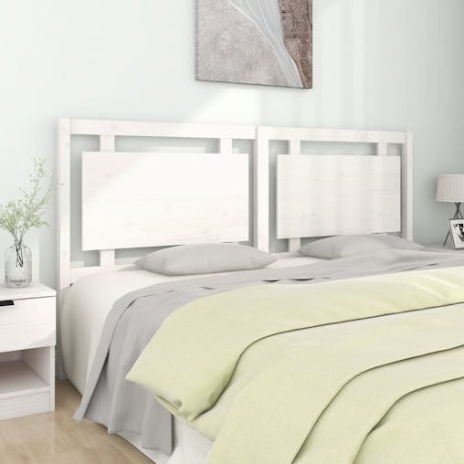NNEVL Bed Headboard White 185.5x4x100 cm Solid Wood Pine