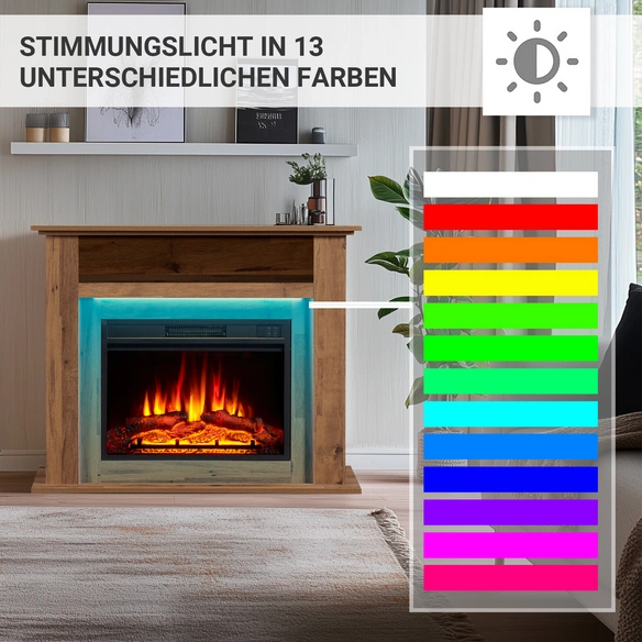 Elektrokamin, »LI-EO«, 2000 W, 100x25x82 cm, eichefarben