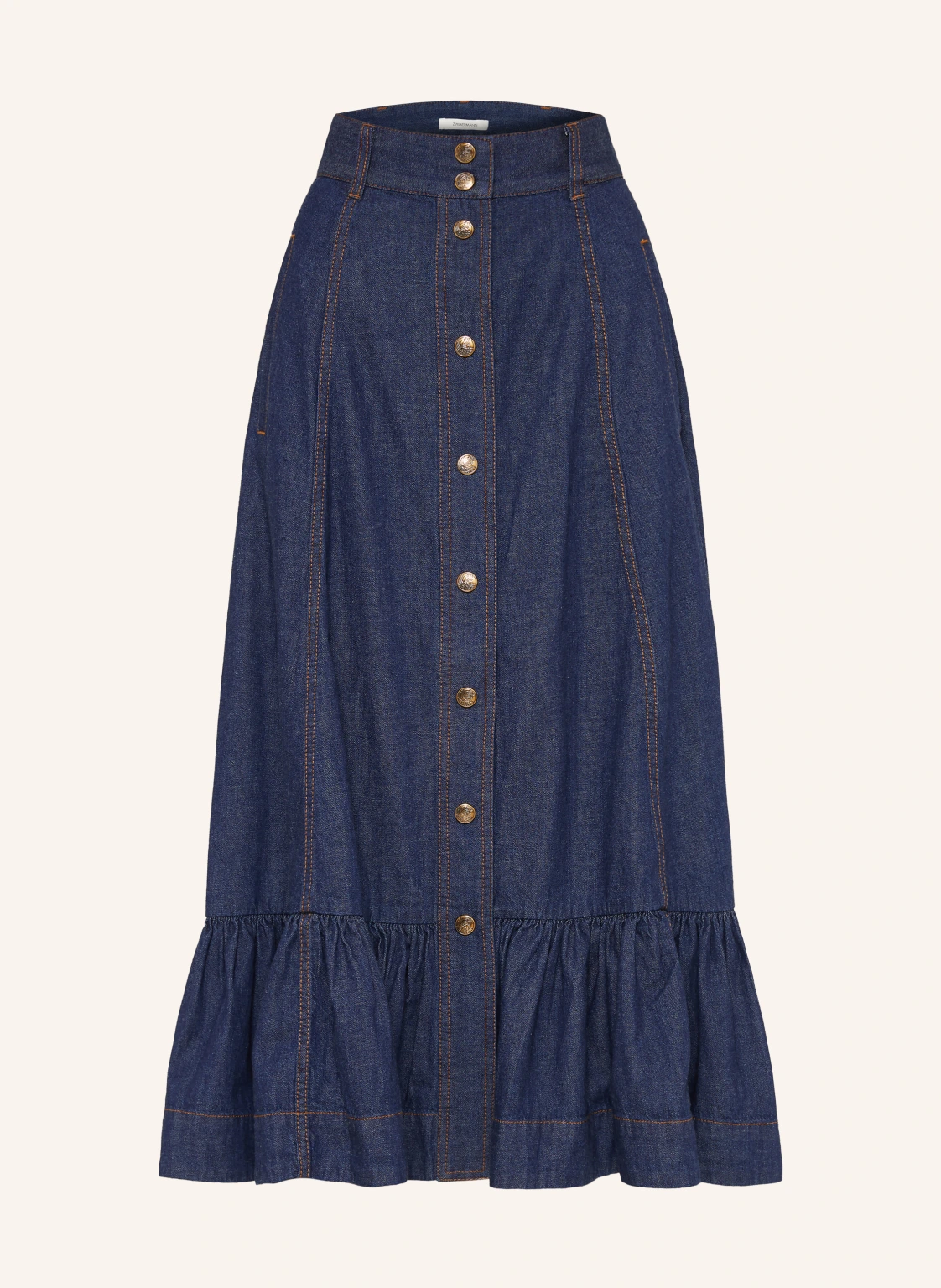 ZIMMERMANN Jeansrock ASTER mit Rüschen