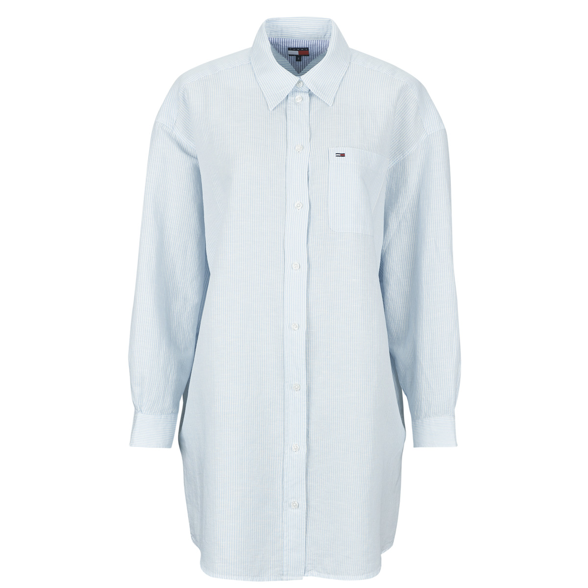 Tommy Jeans - TJW LINEN SHIRT DRESS EXT - Blue