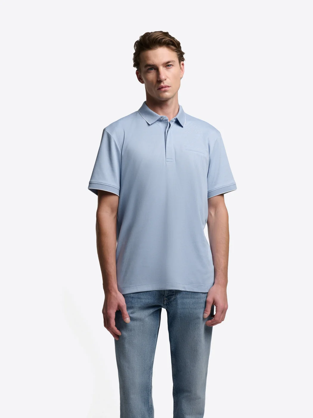 Polo col boutonné maille chinée