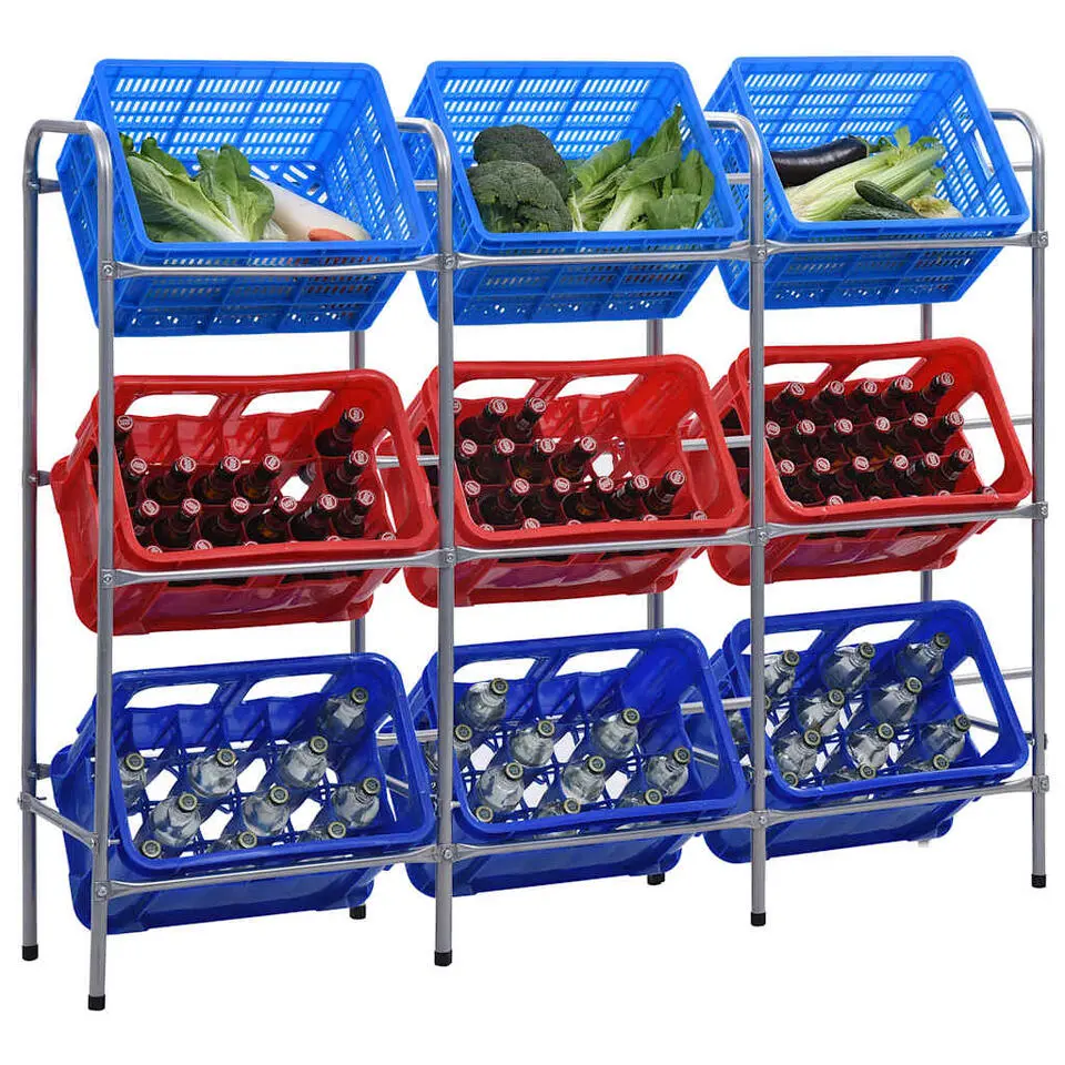 vidaXL - Opbergrek - Zilver - Staal