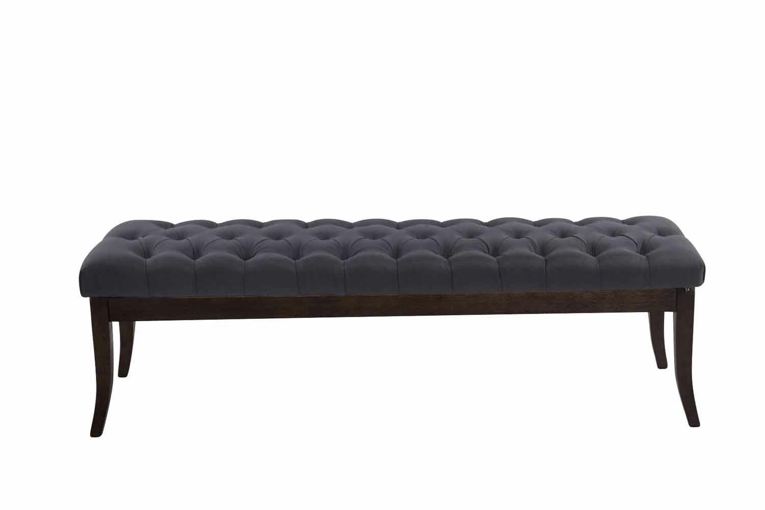 RAMSES - Banquette avec pieds en bois assise en tissu Noir