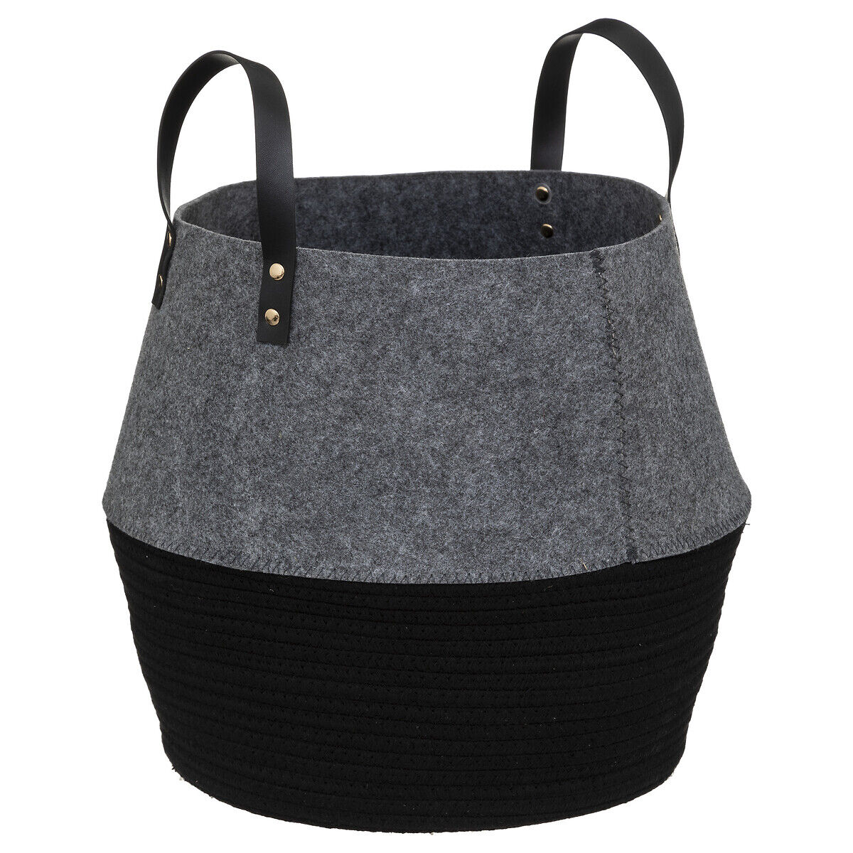 Cesto de feltro SOUL cinza e preto 39cm