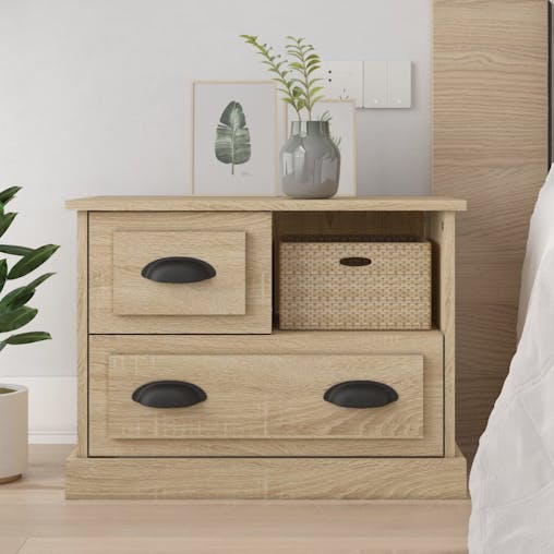 NNEVL Bedside Cabinet Sonoma Oak 60x39x45 cm