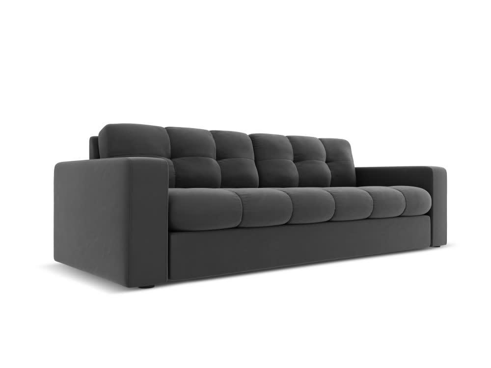 JUSTIN - Canapé 3 places en velours gris