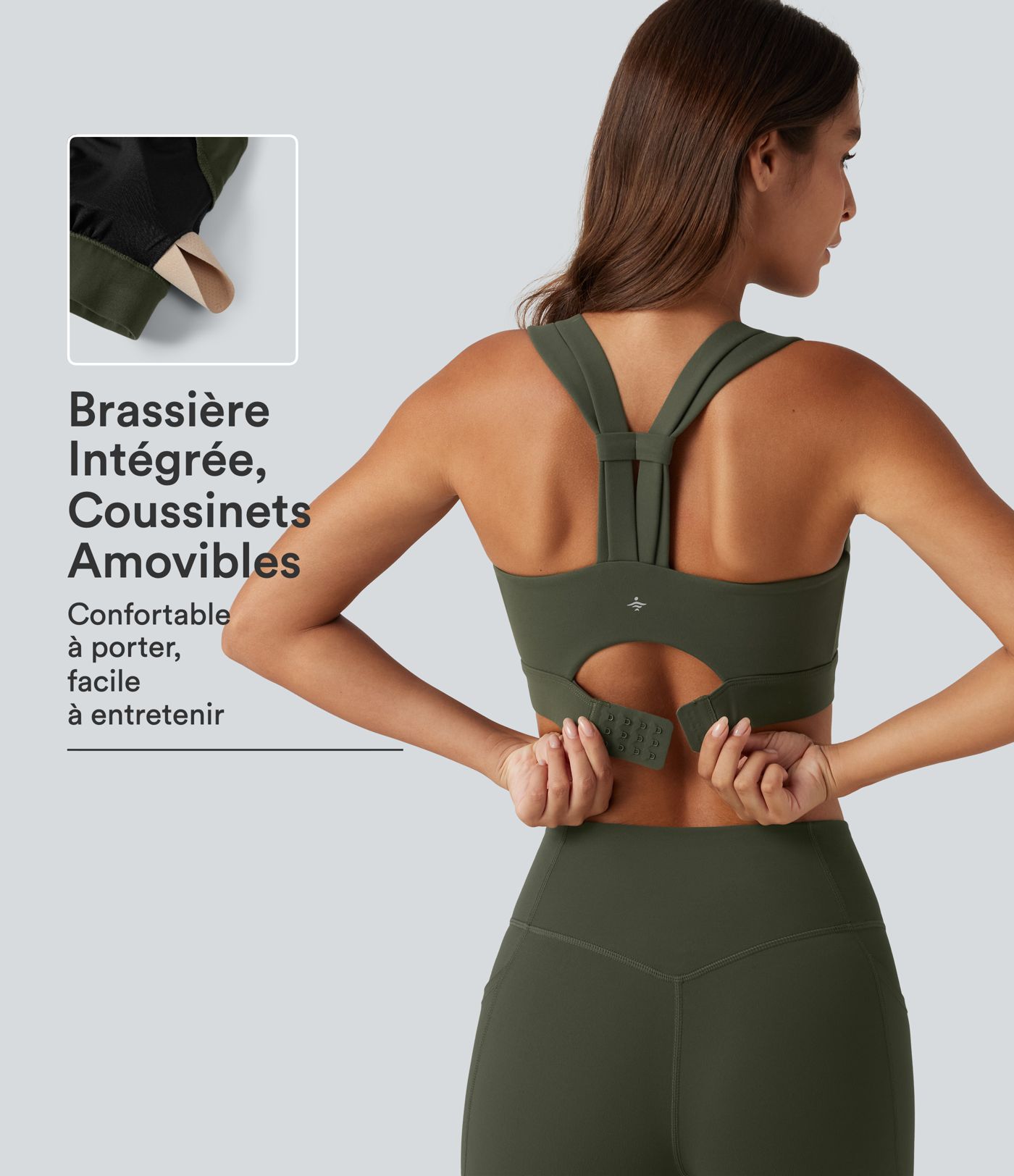 Brassière de training Halara UltraSculpt™ à maintien moyen, encolure arrondie et coussinets amovibles