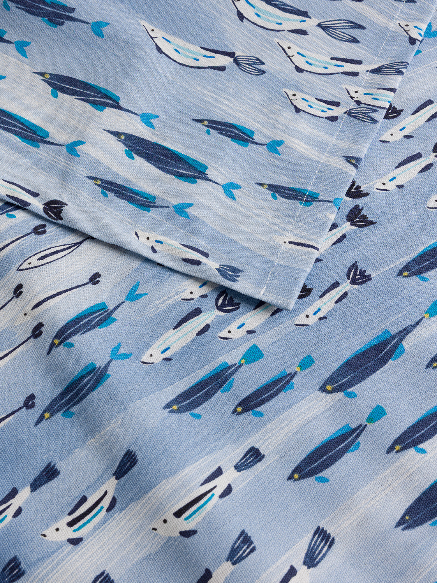 Telo arredo in cotone fantasia pesci