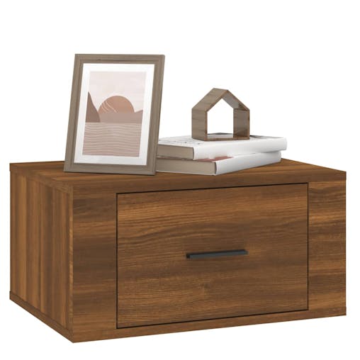 NNEVL Wall-mounted Bedside Cabinets 2 pcs Brown Oak 50x36x25 cm