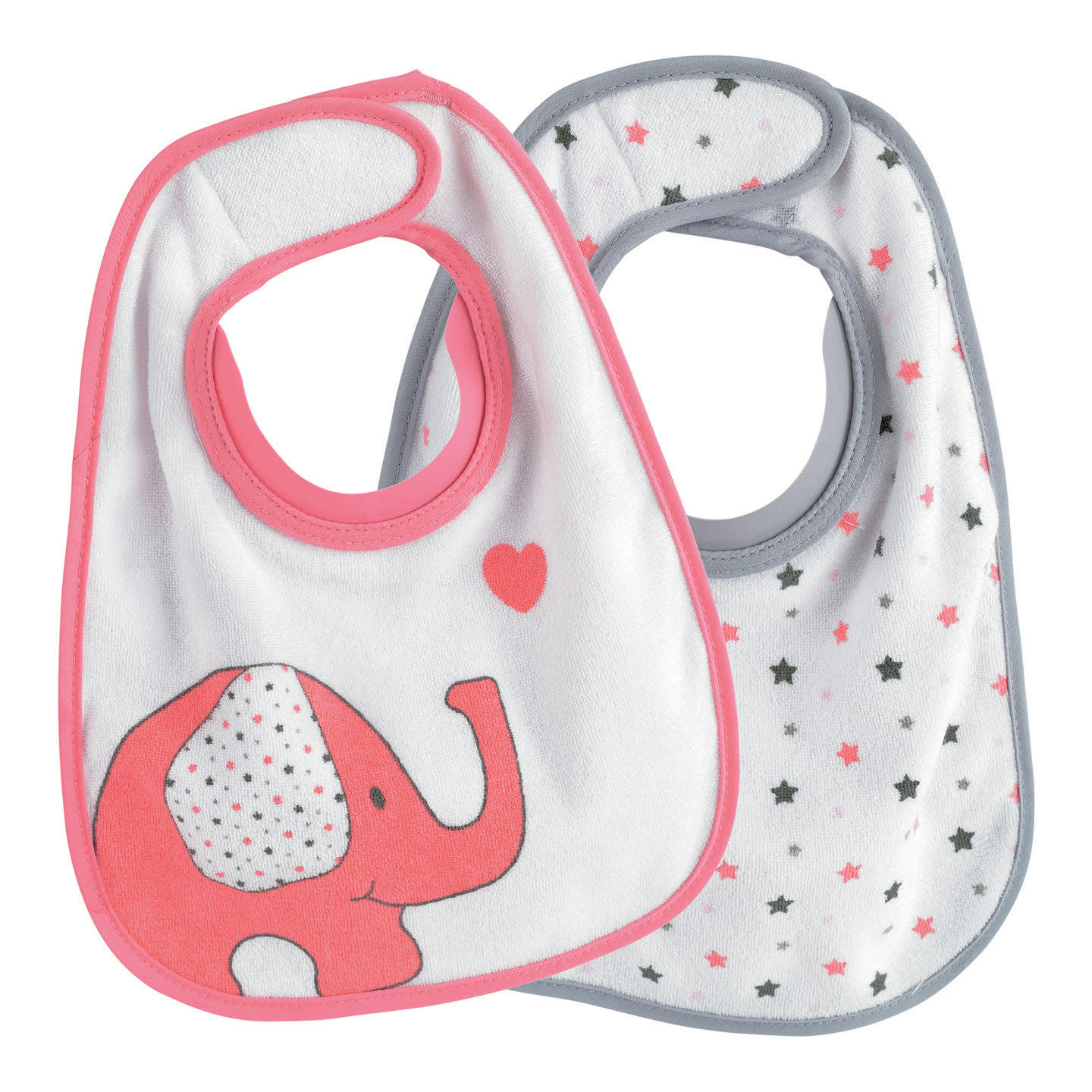 - Bavoirs 1er âge col en silicone - Rose bébé  Rose