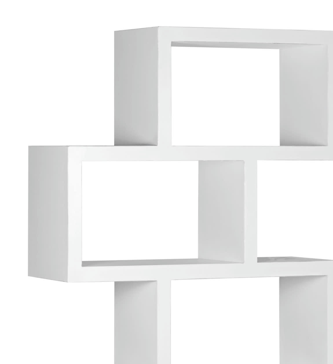 EVEREST - Bibliothèque en bois de mindi blanc H190