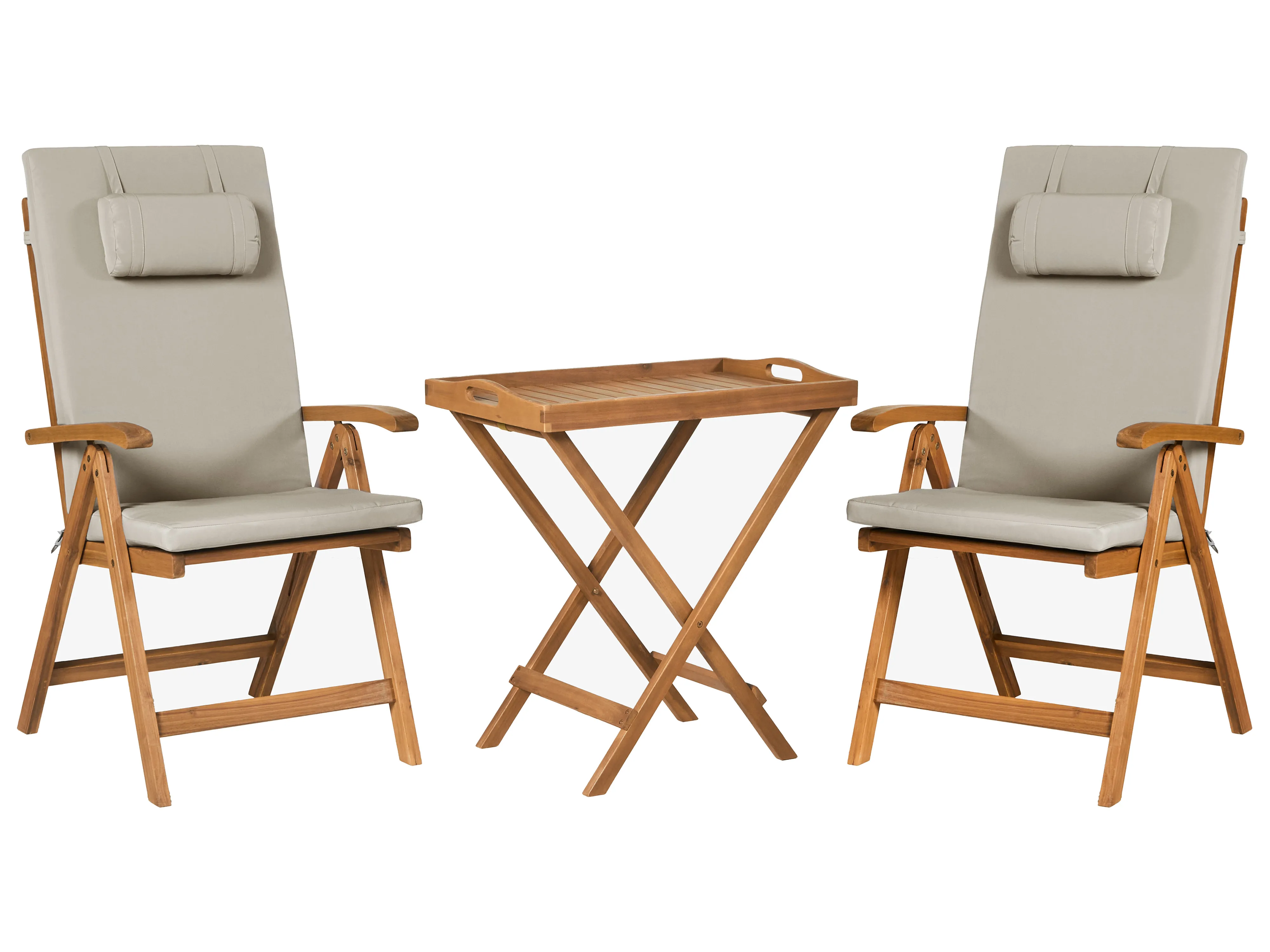 Garden Dining Set 6 Seater JAVA PREMIUM Acacia Wood Taupe
