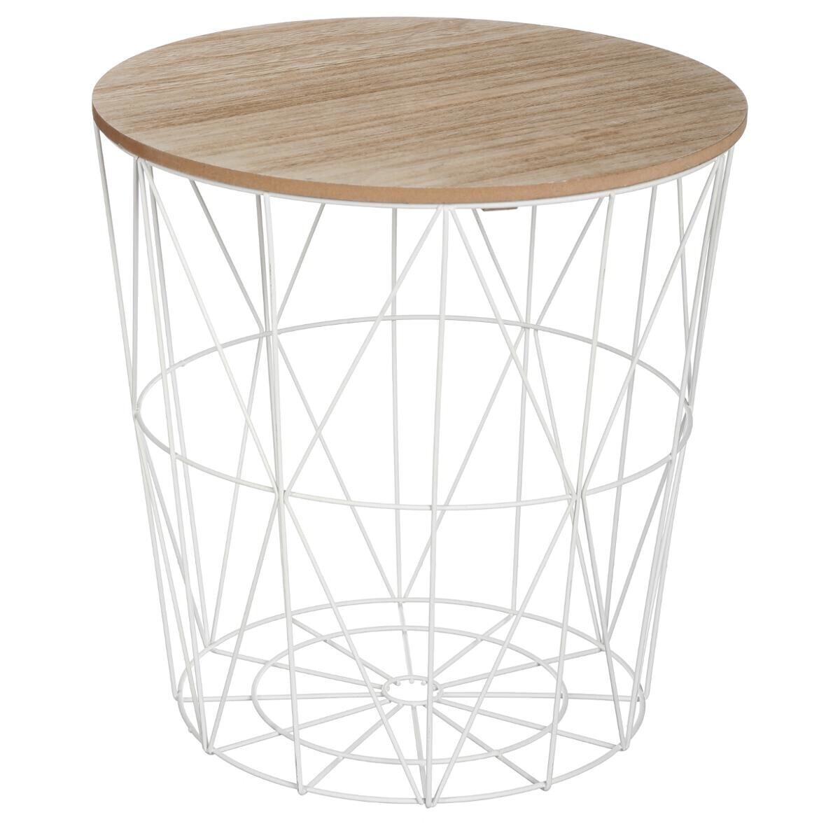 Side table "Kumi" White, D.40 cm