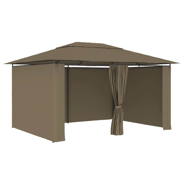 Altana Ogrodowa z Zasłonami Pergola Namiot Ogrodowy Taupe 4 x 3 m