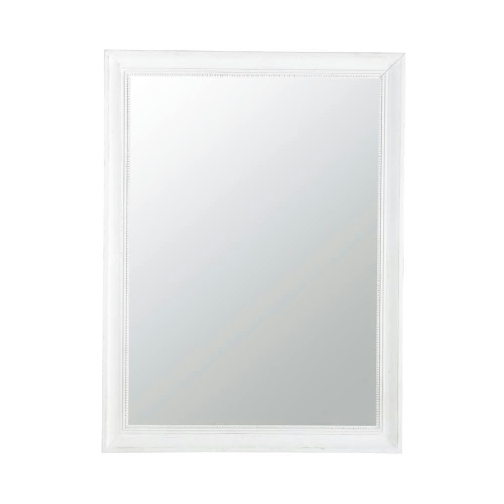 Honoré - Miroir rectangulaire à moulures en bois de sapin écru 90x120