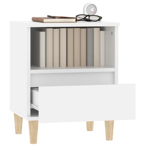 NNEVL Bedside Cabinet White 40x35x50 cm