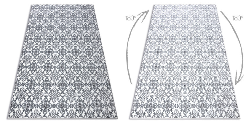 Dywan ARGENT - W4949 Kwiaty biały / szary 133x190 cm
