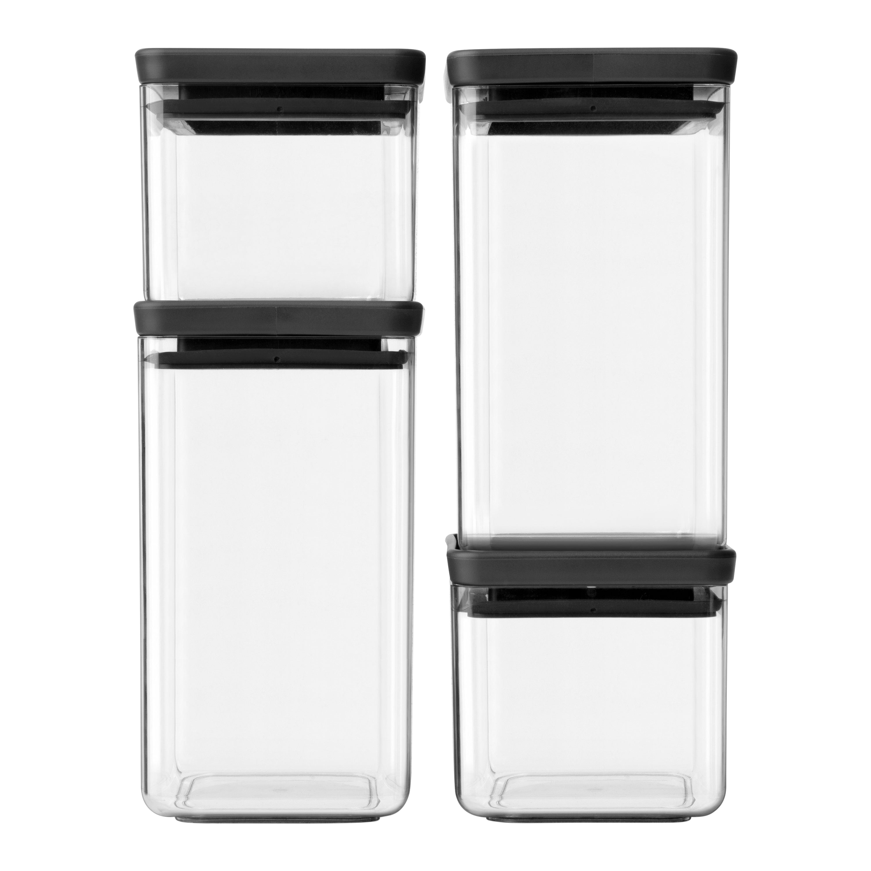 Brabantia Tasty+ Stapelbare Voorraadbus Set van 4 - 2 x 0,7 en 2 x 1,6