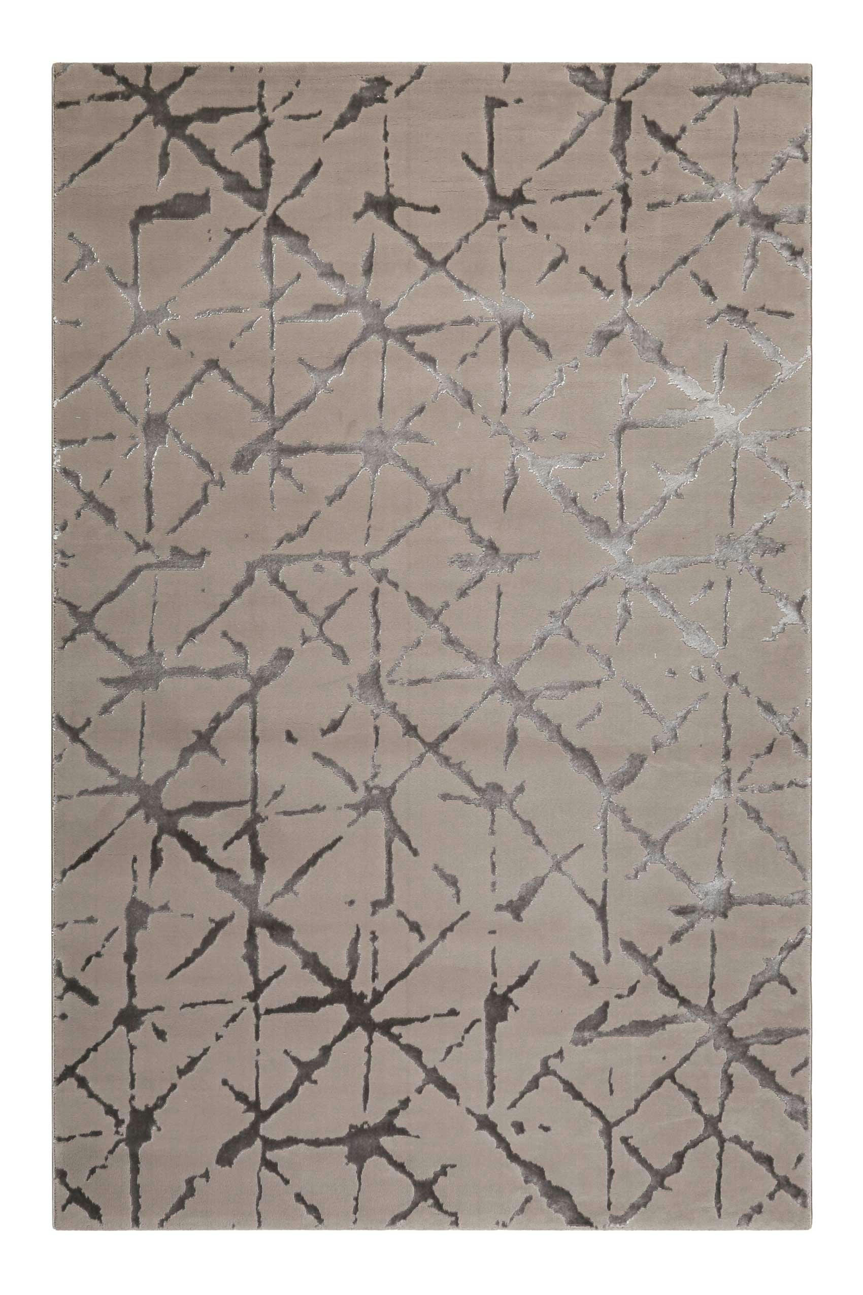 SOLVEIG - Tapis plat à motif et relief tons de gris 120x170