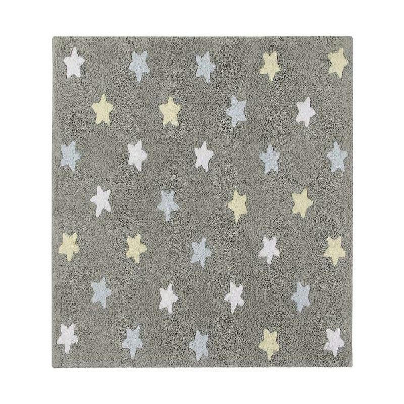 ÉTOILES - Tapis coton motif étoiles multicolores 120x160