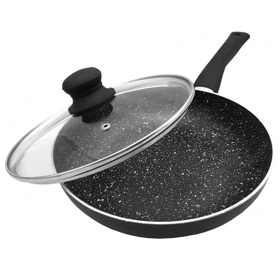 Patelnia marmurkowa z pokrywką 22cm indukcja gaz KINGHOFF