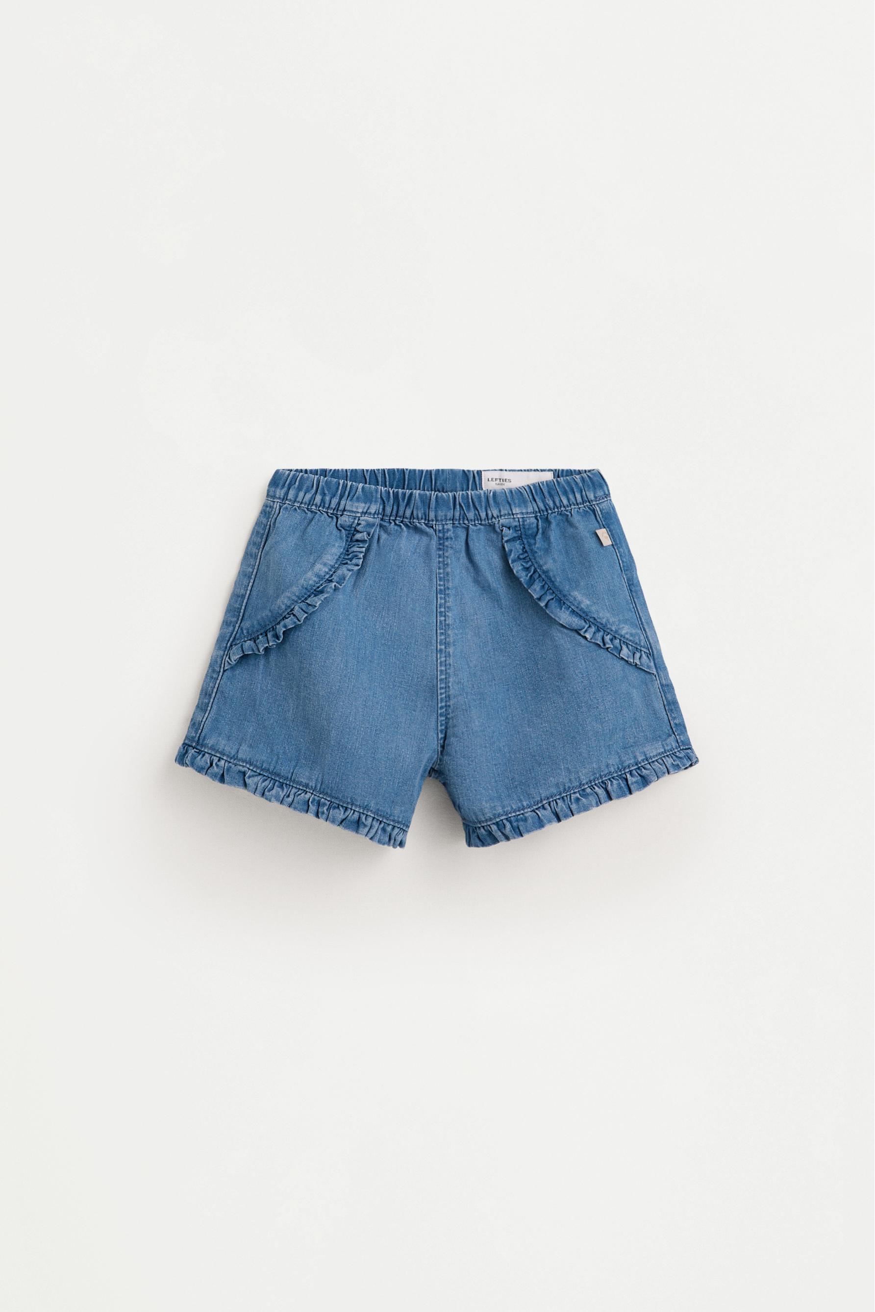 Short denim volantes
