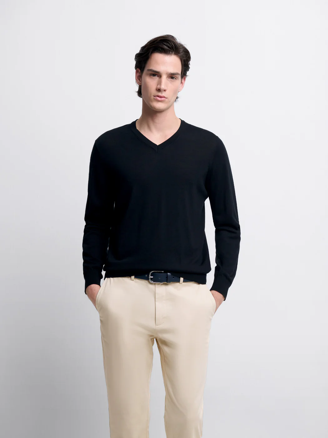 Pull col V en laine Mérinos