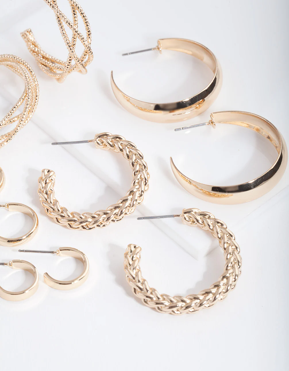 Gold Multi Twist Hoop Earring 6-Pack