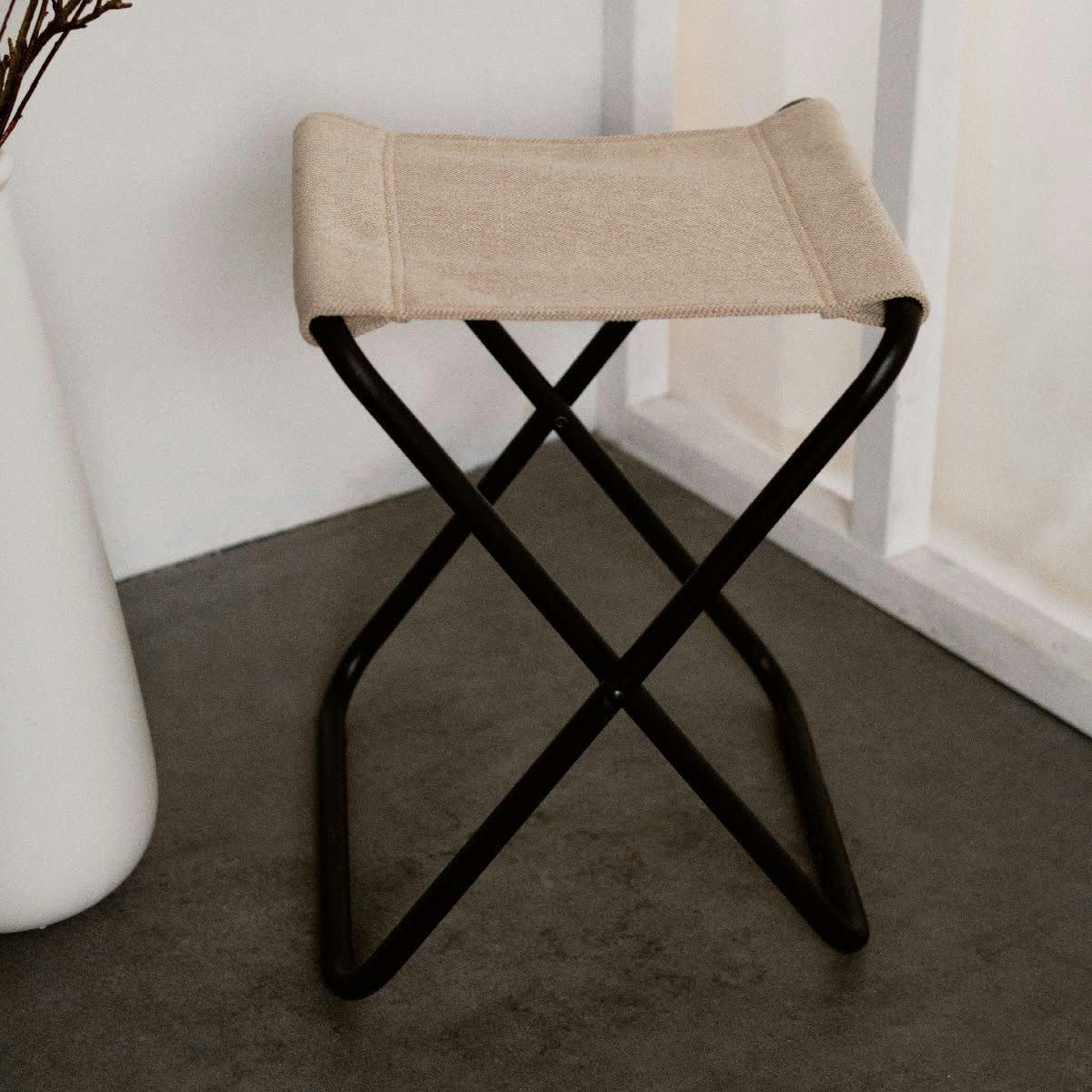 SIMPLICITY - Tabouret en métal beige