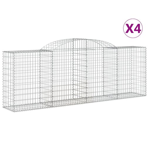 NNEVL Arched Gabion Baskets 4 pcs 300x50x100/120 cm Galvanised Iron