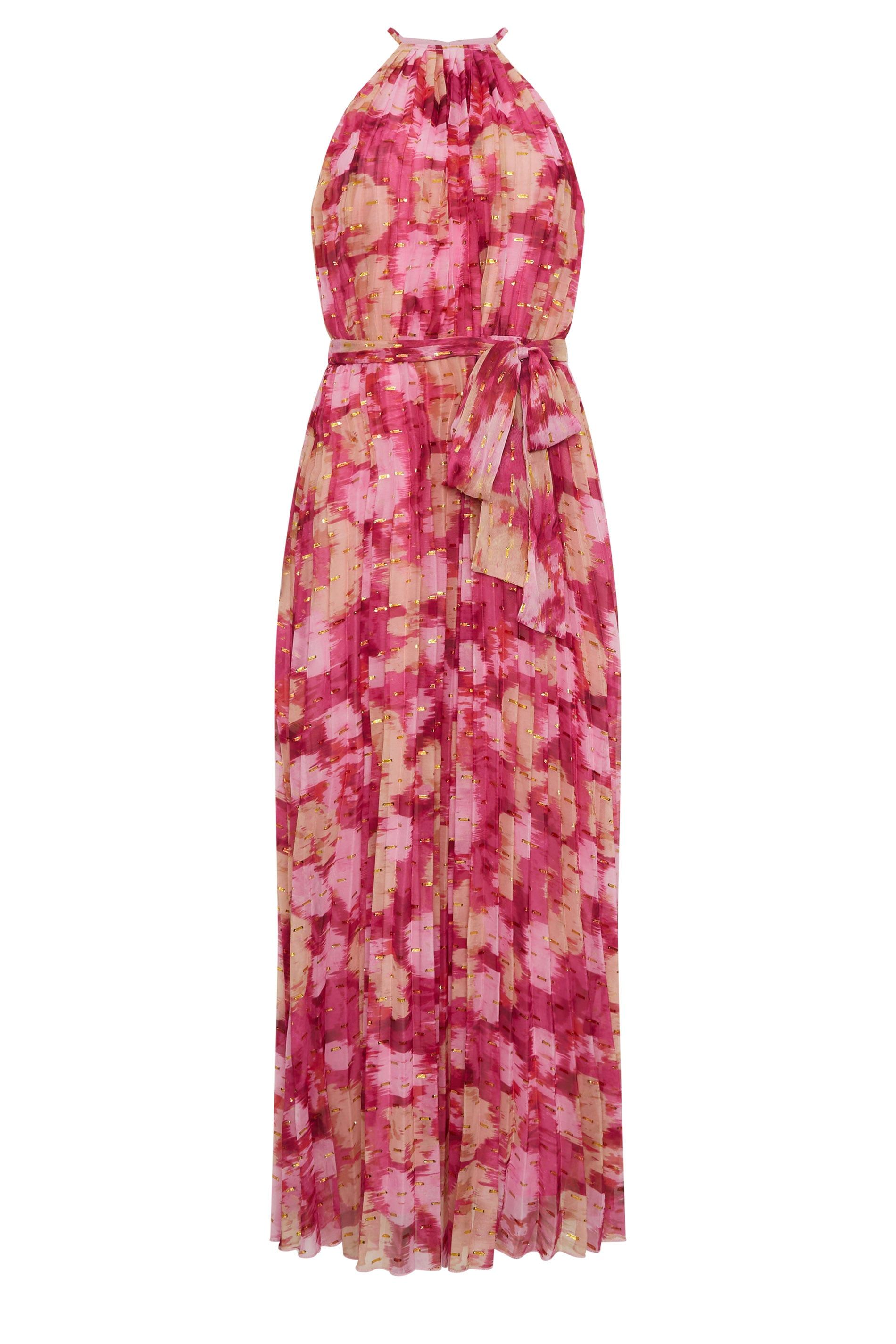 Star by Julien Macdonald Blurred Abstract Metallic Pleated Dress