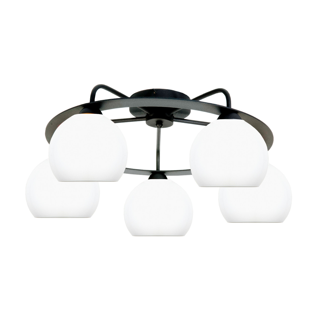 Lampa sufitowa EDYLIT czarna kule białe okrągła loft 5xE27 VIOLETTA 14-150