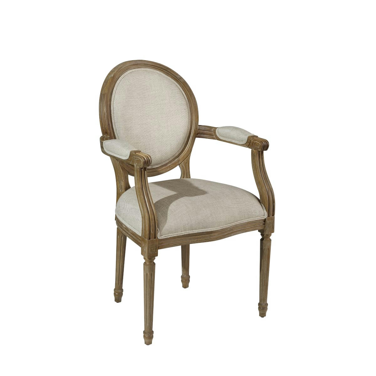 MEDAILLON - Fauteuil médaillon en lin Lin premium