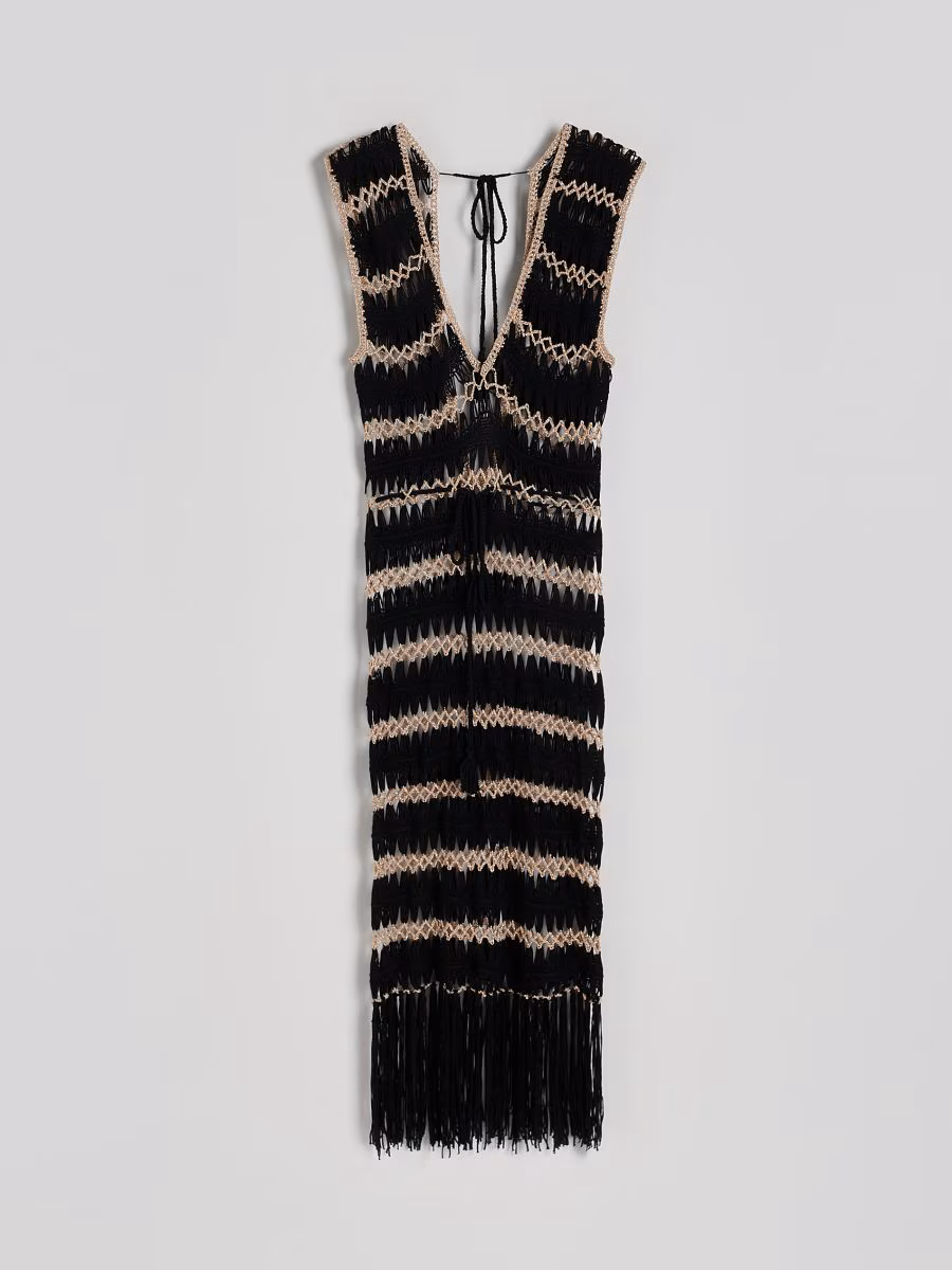 Maxi Beach Cover-Up With Fringes