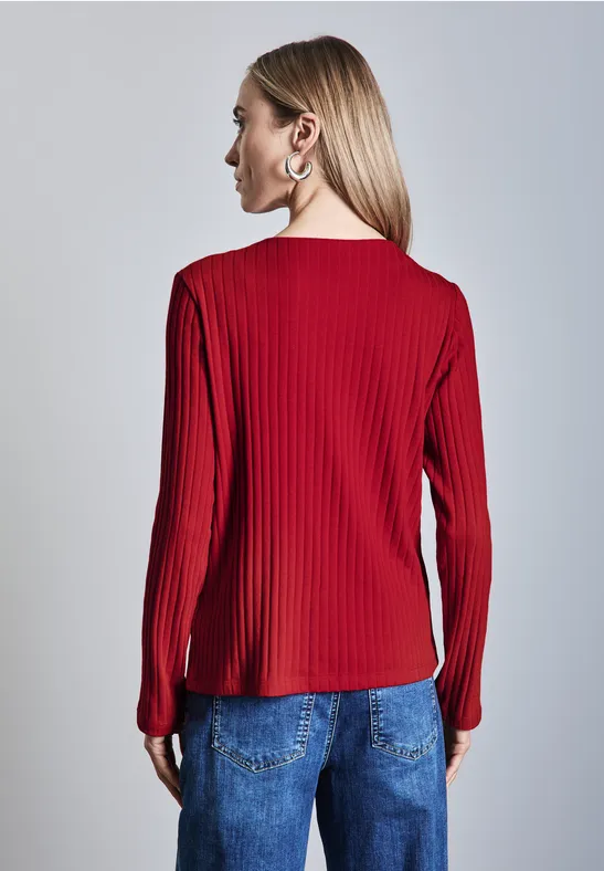 Langarmshirt mit Knopfdetail