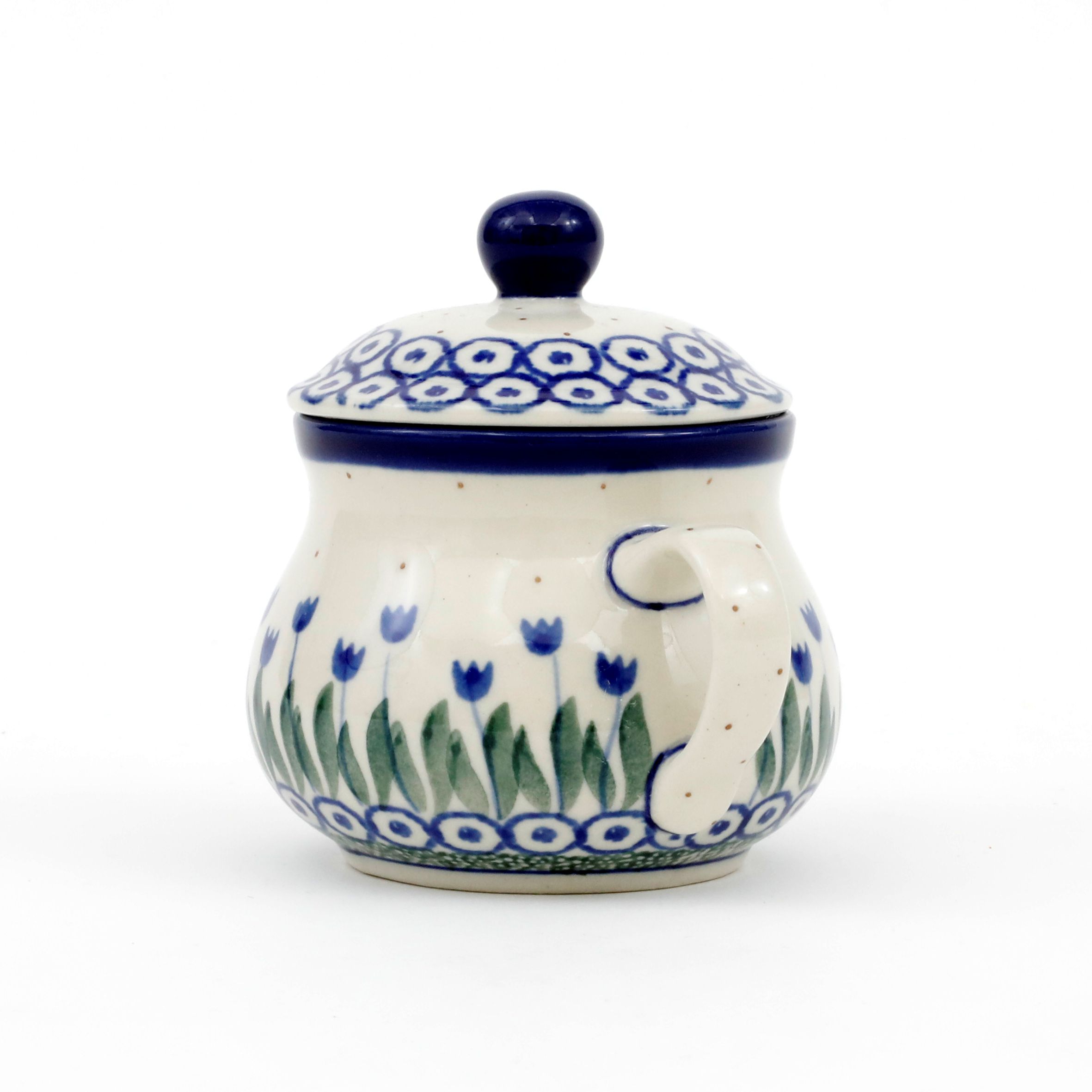 Cukiernica ceramiczna z uchwytami 035 h-9,5cm  490AX Tulipany
