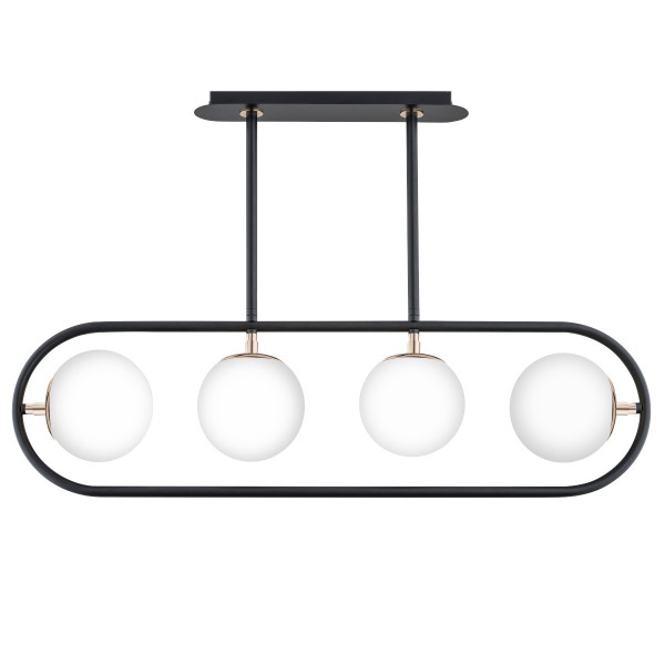 Lampa wisząca czarno-biała-złota SARAN 4xE14x10W wym: 53x80x15 cm Alfa