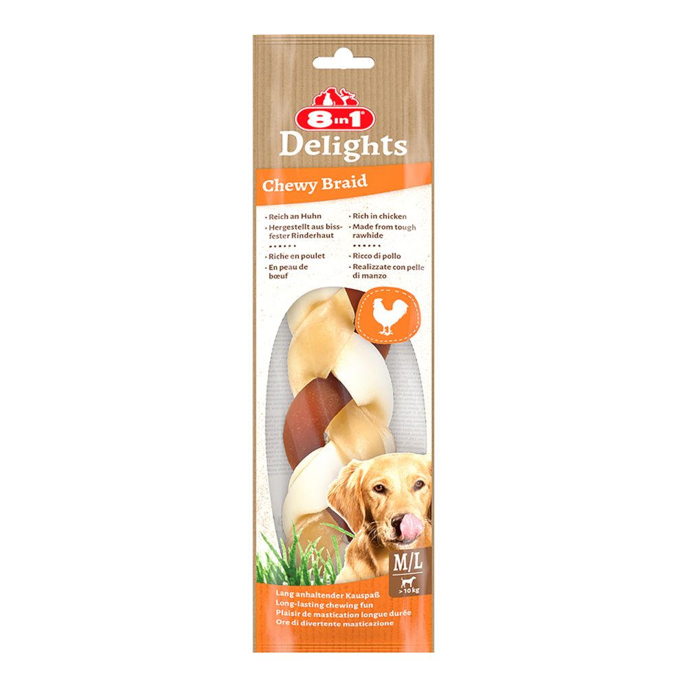8in1 Delights Plaited Chew Chicken