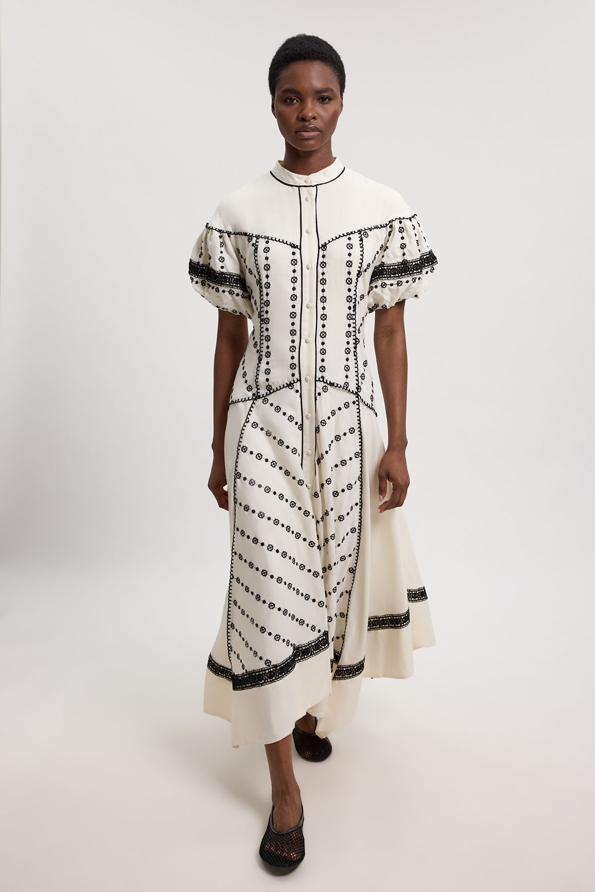 KarenMillen Contrast Detail Hanky Hem Shirt Dress