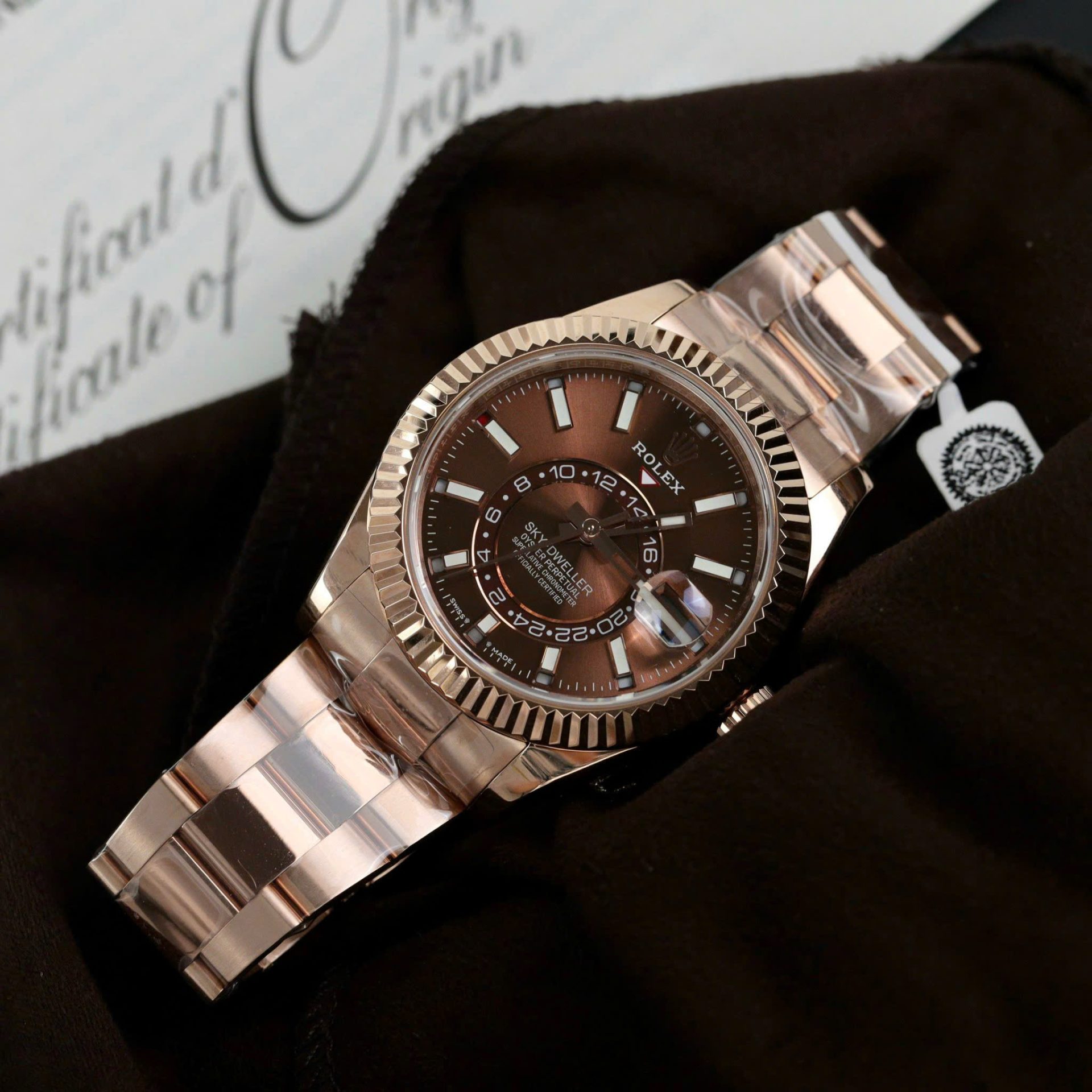 Rolex Sky-Dweller RG Plated Chocolate Dial 42mm Oyster Super Clone